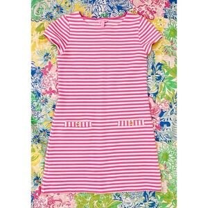 Lilly Pulitzer Pink and White Striped Girl Size XL Dress